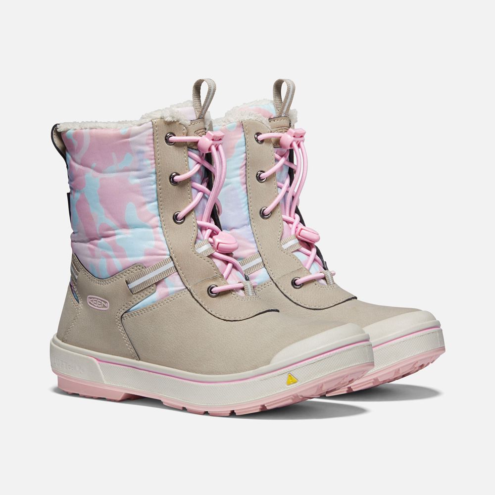 Botas de Invierno Keen Mexico Beige/Rosas - Niños Kelsa Waterproof - MD5471093